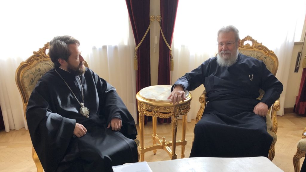 Metropolitan Hilarion of Volokolamsk meets with His Beatitude Archbishop of Cyprus
