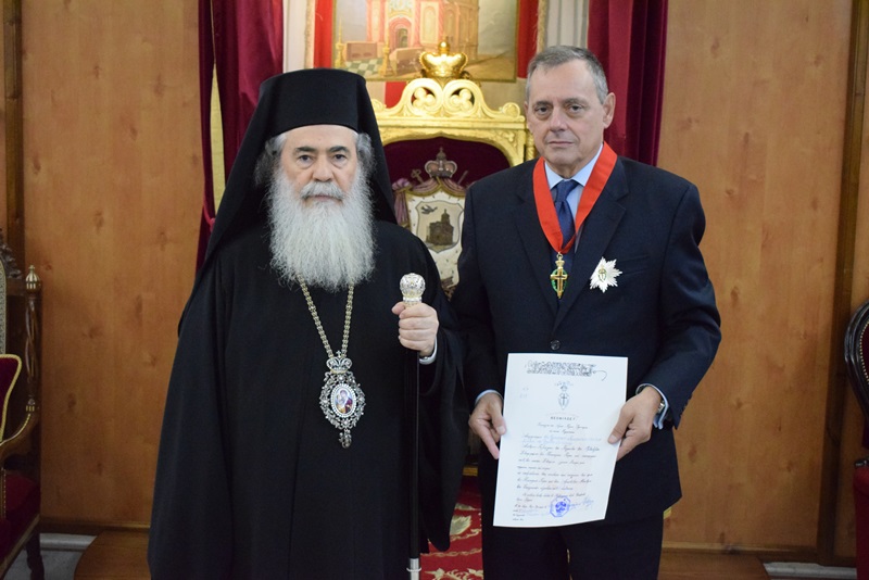 Τον Έλληνα πρέσβη στο Ισραήλ τίμησε ο Πατρ. Ιεροσολύμων