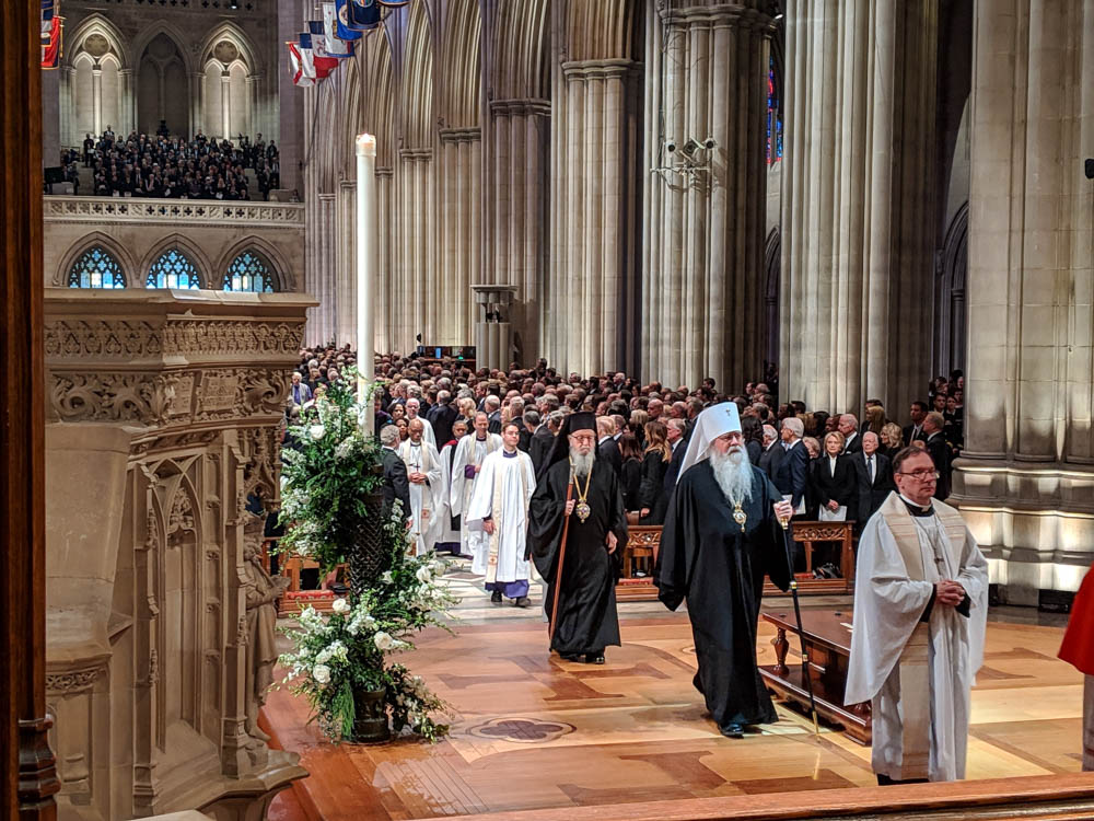 Archbishop Demetrios attends funeral for George H.W. Bush