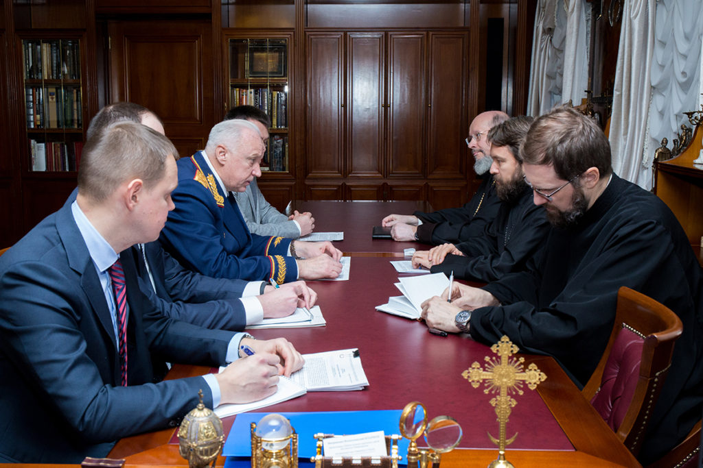 Состоялась рабочая встреча митрополита Волоколамского Илариона с председателем Следственного комитета Российской Федерации А.И. Бастрыкиным