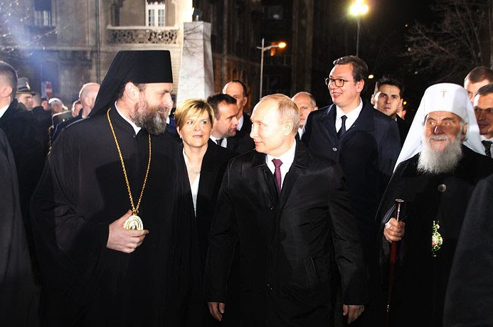 Владимир Путин посетил храм Святого Саввы в Белграде