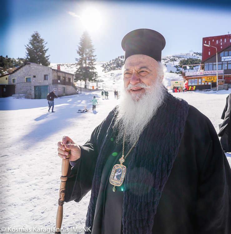 Ο Άγιος Σεραφείμ του Σαρώφ στο χιονοδρομικό κέντρο στο Σέλι