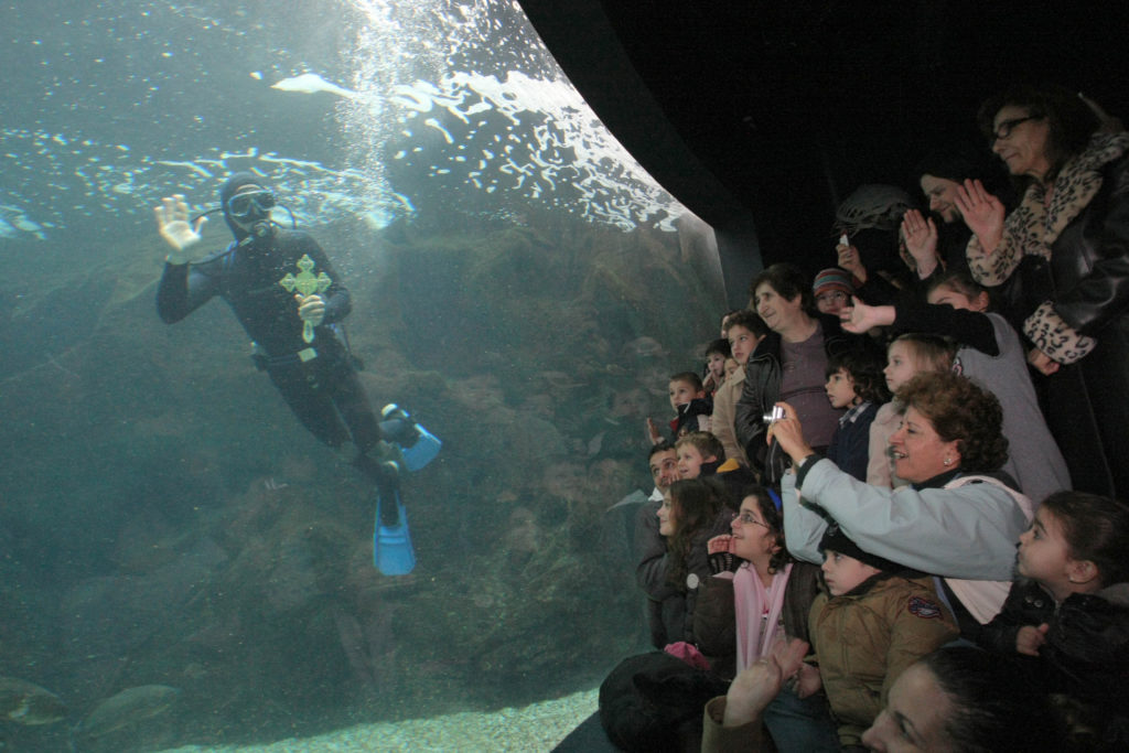 Ο Αγιασμός των υδάτων στο ενυδρείο της Κρήτης