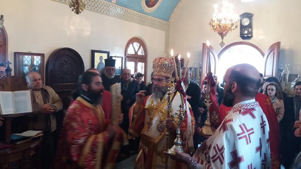 Ο Μητρ. Σύμης στον Όσιο Λουκά στη Δρακούντα