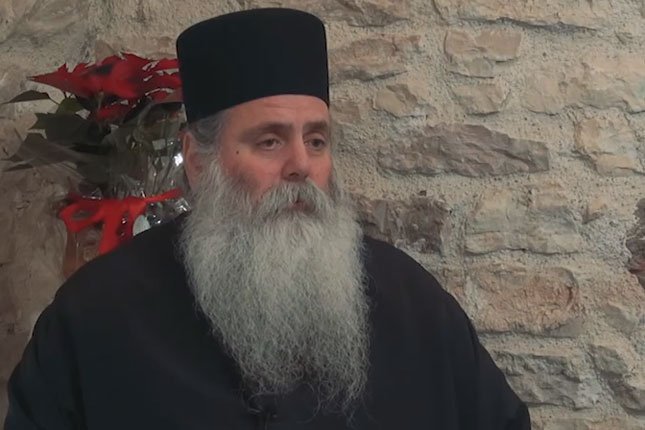 O Καθηγούμενος της Ι.Μ. Ομπλού στη Διακίδειο Σχολή Λαού Πατρών