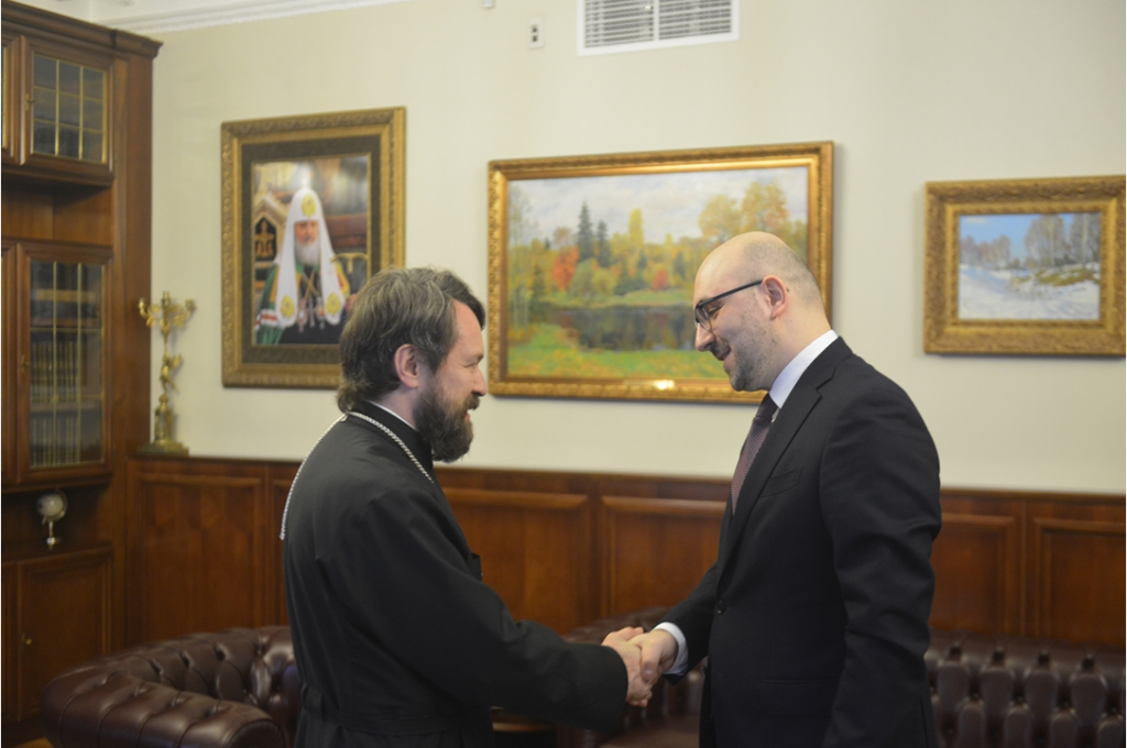 Состоялась встреча митрополита Волоколамского Илариона с македонским послом в России