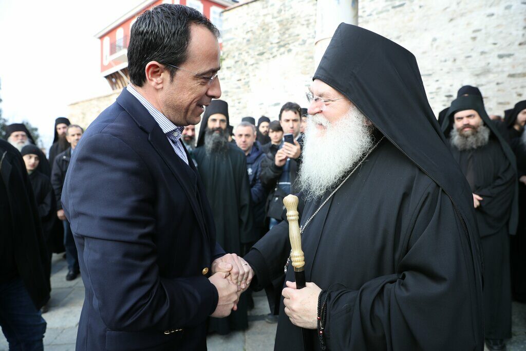 Ο ΥΠΕΞ της Κύπρου στην ΙΜΜ Βατοπαιδίου