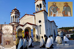 Στο Μαλαντρένι, τα ιερά Λείψανα των Αγίων Ραφαήλ, Νικολάου και Ειρήνης