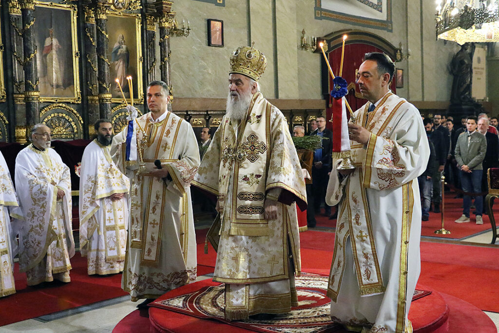 The Palm Sunday in the Cathedral church in Belgrade