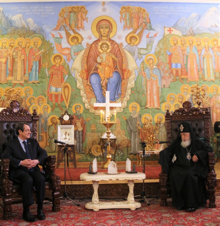 სრულიად საქართველოს კათოლიკოს-პატრიარქმა კვიპროსის პრეზიდენტს უმასპინძლა