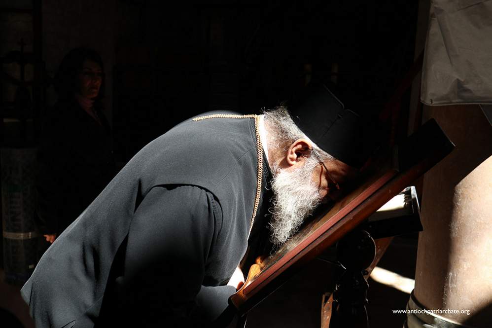 Visit to Orthodox cathedral in Aleppo’s old quarter by Patriarch of Antioch