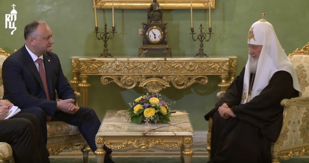 Patriarch of Moscow and All Russia receives visiting president of Moldova