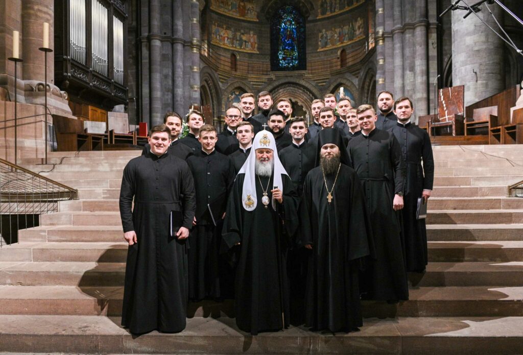 His Holiness Patriarch Kirill attends concert at Strasbourg Cathedral performed by choir of Kiev Theological Schools