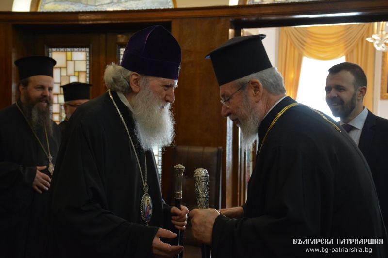 Arhiepiscopul Ciprului în vizită la Patriarhul Neofit al Bulgariei
