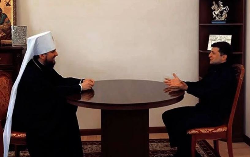 President-elect Zelenskiy visiting head of Orthodox Church of Ukraine at Kyiv monastery