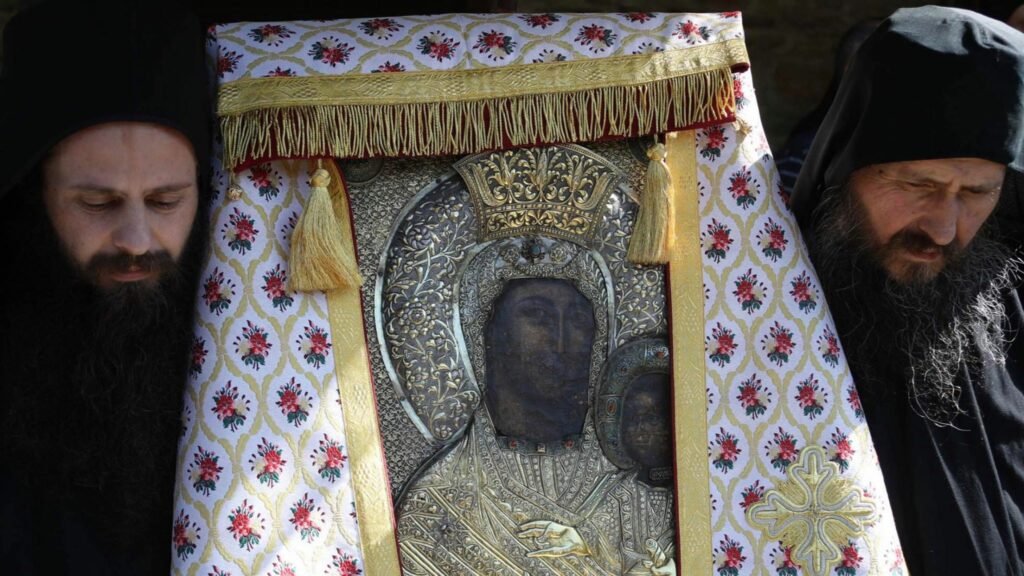 Λιτάνευση Εικόνος Παναγίας της Βηματάρισσας στην ΙΜΜ Βατοπαιδίου