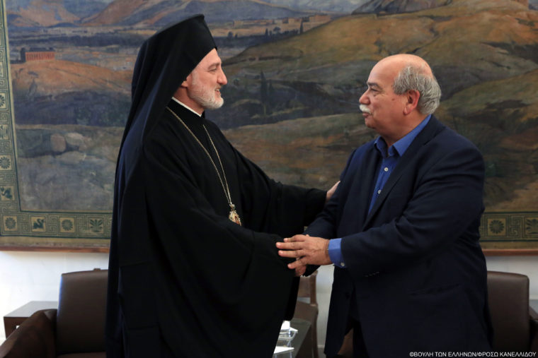Συνάντηση με τον Πρόεδρο της Βουλής είχε ο Αρχιεπ. Αμερικής