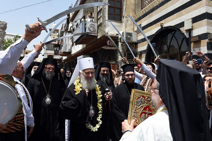 ТОРЖЕСТВЕНИ ДОЧЕК ПАТРИЈАРХА ИРИНЕЈА У ДАМАСКУ