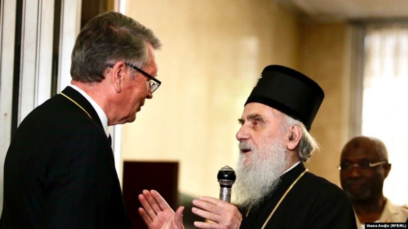 Патријарх Иринеј присуствовао пријему у Амбасади Русије