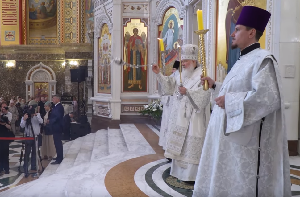 В канун праздника Вознесения Господня Святейший Патриарх Кирилл совершил всенощное бдение в кафедральном соборе Христа Спасителя в Калининграде