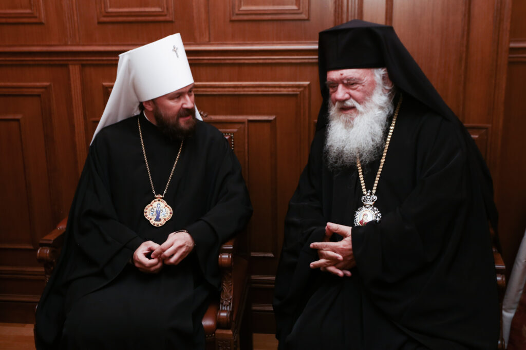 Russian Orthodox Patriarchate’s head of external church relations received by Archbishop Ieronymos