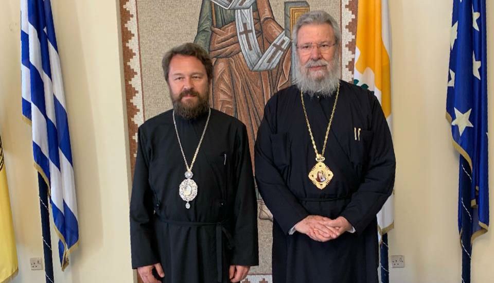 Состоялась встреча митрополита Волоколамского Илариона с Блаженнейшим Архиепископом Кипрским Хризостомом