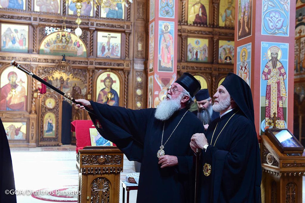 Elpidophros visits Serbian Orthodox Diocese of New Gračanica-Midwestern America
