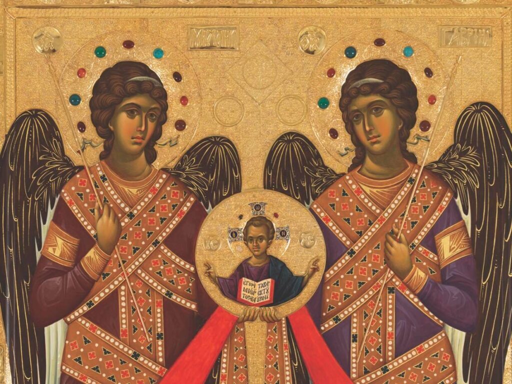 Vatopedi icon of the Congregation of the Archangels conveyed to Pelion monastery as its ‘Protector Icon’