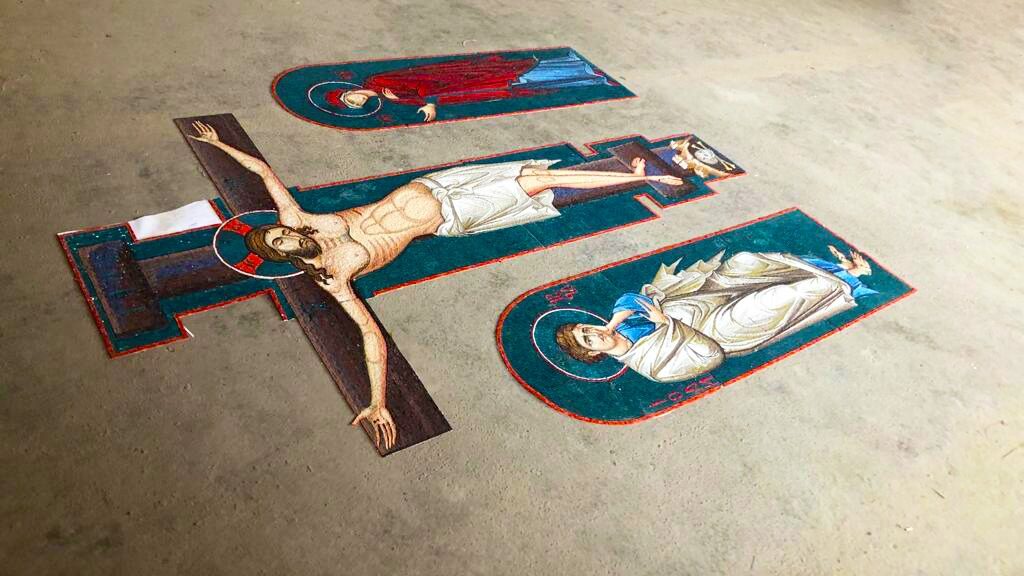 Five-metre mosaic cross ready to be applied on National Cathedral’s iconostasis