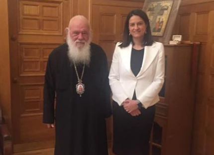 Η Νίκη Κεραμέως για τη συνάντηση με τον Αρχιεπίσκοπο