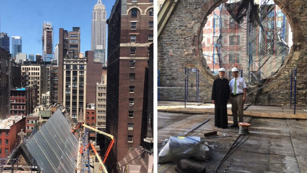 Lucrările la acoperişul catedralei Sfântul Sava din New York sunt aproape încheiate