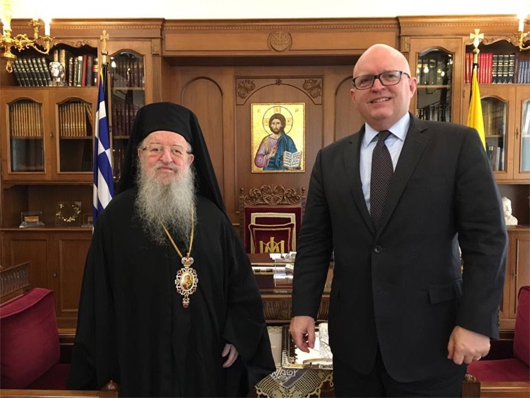 Metropolitan of Thessaloniki receives US Acting Assistant Sec’t of European & Eurasian Affairs Philip Reeker