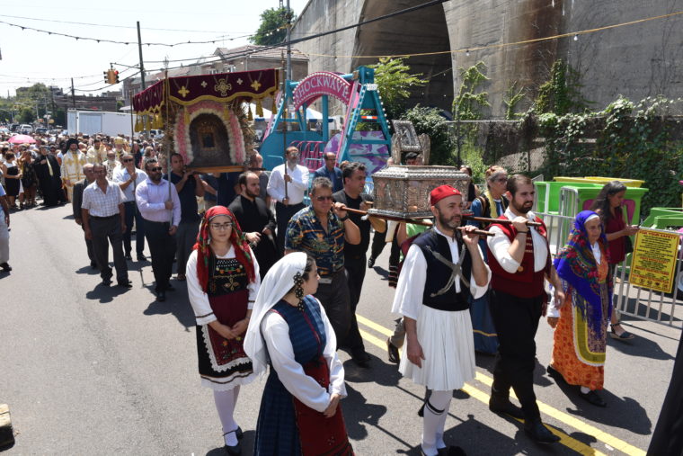 Great procession of the miraculous icon of St. Irene Chrysovalantou in Astoria, NYC