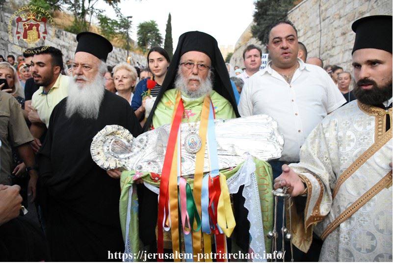 Procession of the icon of the Dormition of the Theotokos in Jerusalem