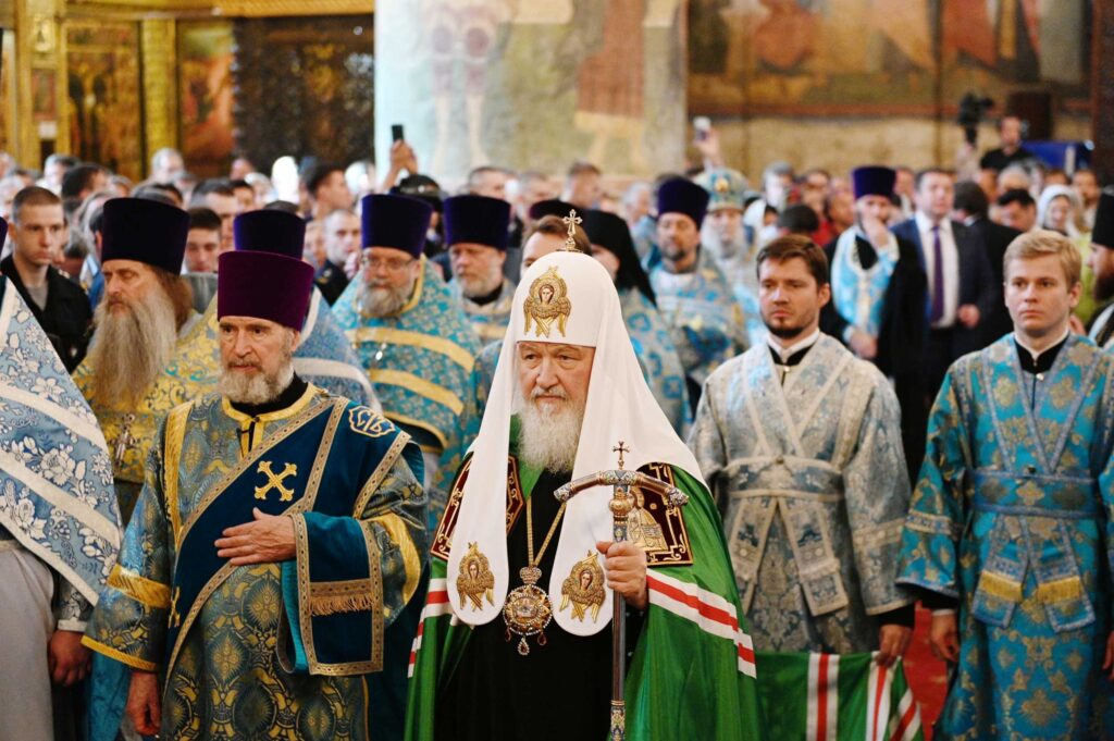 В праздник Успения Божией Матери Предстоятель Русской Церкви совершил Литургию в Успенском соборе Московского Кремля