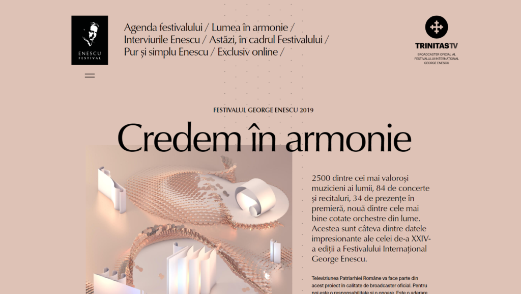 Fii la curent cu noutățile despre Festivalul George Enescu: Secțiune specială pe site-ul Trinitas TV