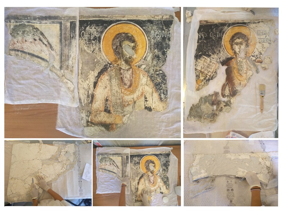 Restaurohen disa fragmente të pikturës murale të kishës së Shën Todrit, Lushnje