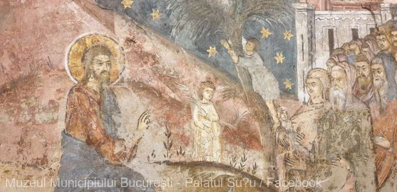 Fresce salvate de la Mănăstirea Văcăreşti expuse la Palatul Şuţu
