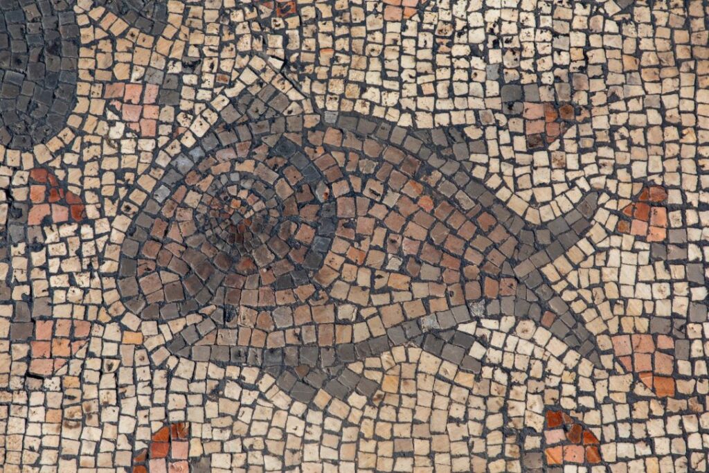 1,500-year-old mosaic depicting Jesus feeding the 5,000 with five loaves of bread is uncovered at a church near the Sea of Galilee