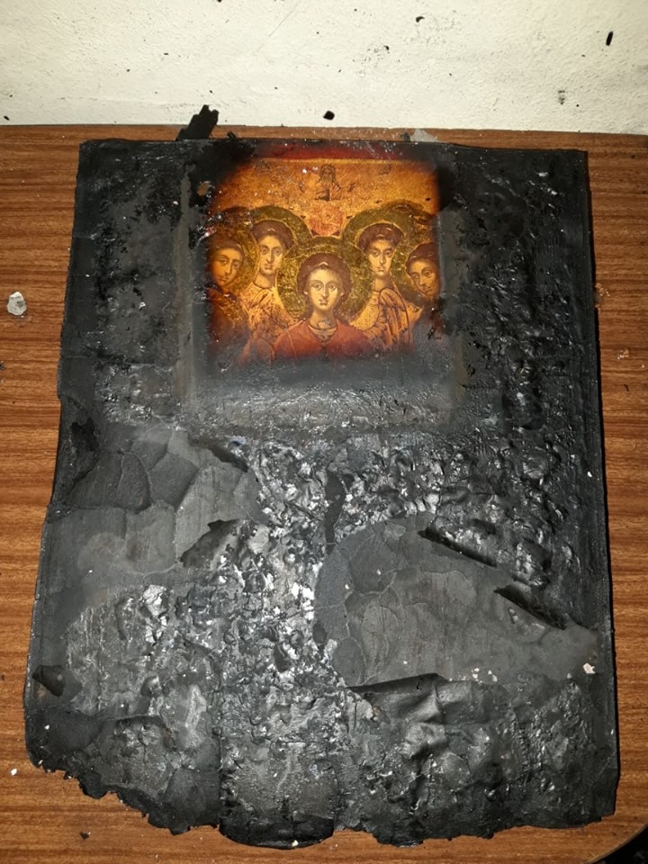 Icon of archangels miraculously survives apartment fire