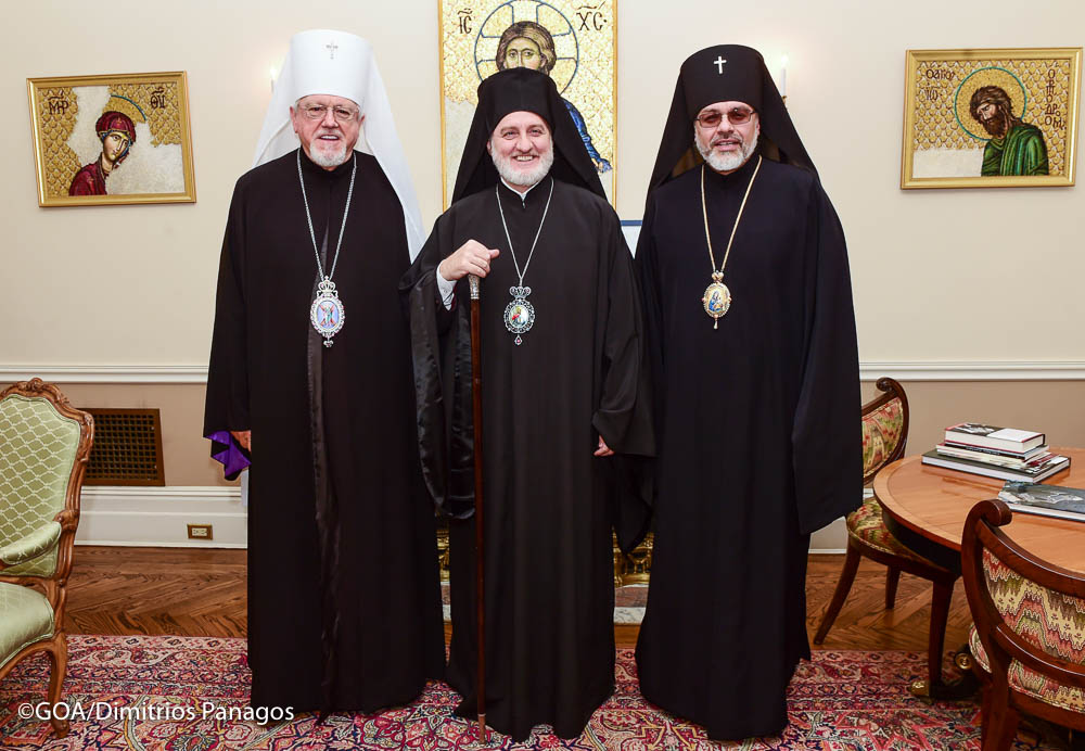 Metropolitan Antony and Archbishop Daniel of the Ukrainian Orthodox Church of the USA meet with Archbishop Elpidophoros