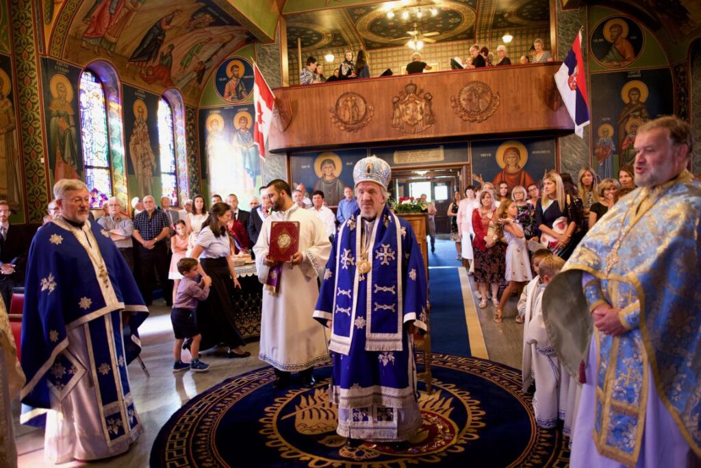Bishop Mitrophan officiated the slava of Windsor’s Gracanica