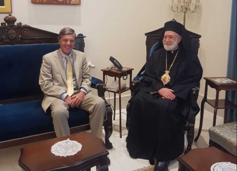 Beirut Greek Orthodox Archbishop, Elias Audeh, welcomed Greek Ambassador to Lebanon