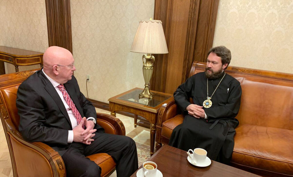 В Нью-Йорке состоялась встреча митрополита Илариона с постоянным представителем России при ООН