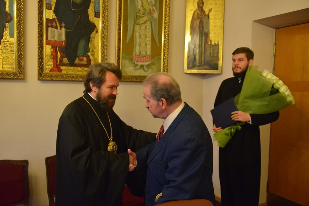 Митрополит Иларион поздравил многолетнего сотрудника Отдела внешних церковных связей Г.Н. Скобея с 90-летием