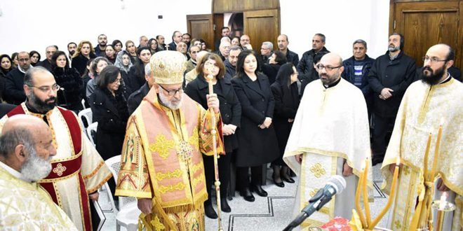 First Mass at Saint George Church in Arbin, Syria after liberating it from terrorism