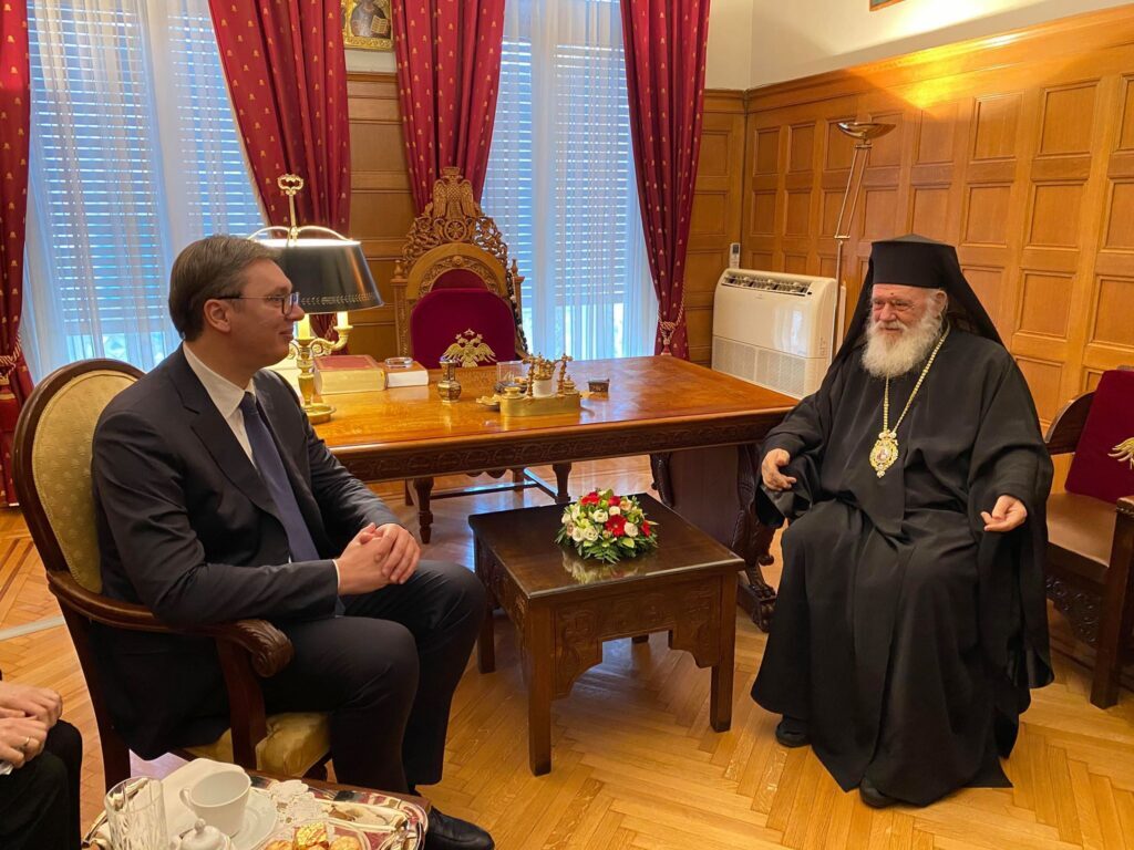 Archbishop of Athens & All Greece receives visiting President of Serbia