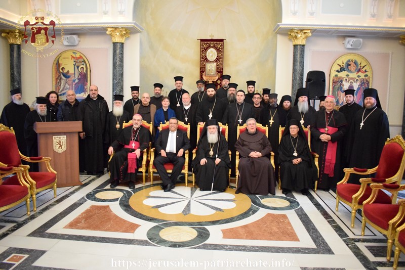 لقاء رئيس بلدية القدس مع رؤساء الكنائس في البطريركية الأورشليمية