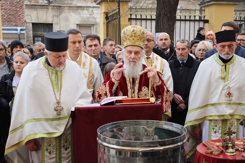 Патријарх Иринеј на Богојављење у Земуну
