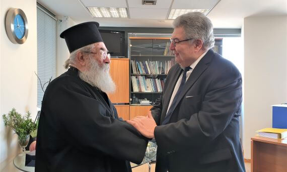 Archbishop of Mount Sinai receives Greek govt official